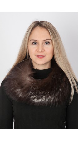 Silver fox fur neck warmer